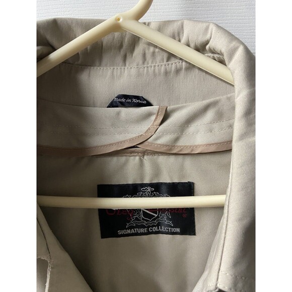 Oleg Cassini Men Size 40 Long Tan All Weather Trench Coat Zip Out Lining EUC - Picture 3 of 7